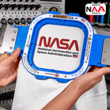 NASA Sweatshirt White ⏐ Embroidered Worm Red