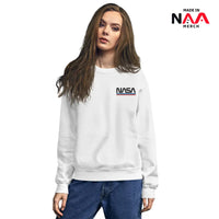 NASA Sweatshirt White ⏐ Embroidered Worm