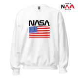NASA Sweatshirt White ⏐ Worm ⏐ Flag
