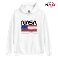Hoodie White ⏐ Worm and Flag US