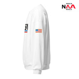 NASA Sweatshirt White ⏐Worm Black and Flag US