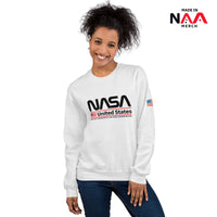 NASA Sweatshirt White ⏐Worm and Flag US
