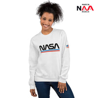 NASA Sweatshirt White ⏐Worm Black and Flag US