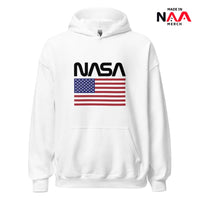 Hoodie White ⏐ Worm and Flag US