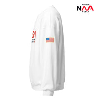NASA Sweatshirt White ⏐Worm Red and Flag US