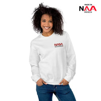NASA Sweatshirt White ⏐ Embroidered Worm Red