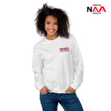 NASA Sweatshirt White ⏐ Embroidered Worm Red