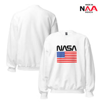NASA Sweatshirt White ⏐ Worm ⏐ Flag