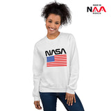 NASA Sweatshirt White ⏐ Worm ⏐ Flag