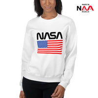 NASA Sweatshirt White ⏐ Worm ⏐ Flag