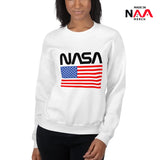 NASA Sweatshirt White ⏐ Worm ⏐ Flag